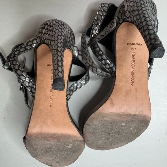 Elegant Silver Strappy Heels - Rebecca Minkoff - Size 7 - Picture 10 of 17